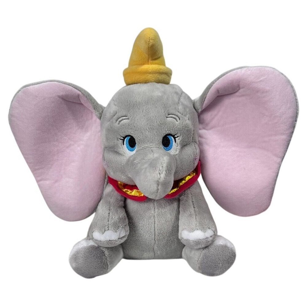 Disney Store Dumbo Plush Stuffed Animal Grey Pink Large Ears Circus Hat CA129896